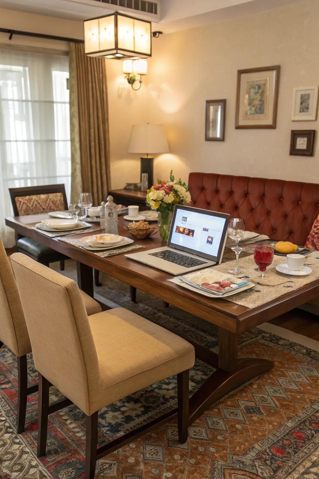 Seating that’s perfect for dining and designed for comfort during work.