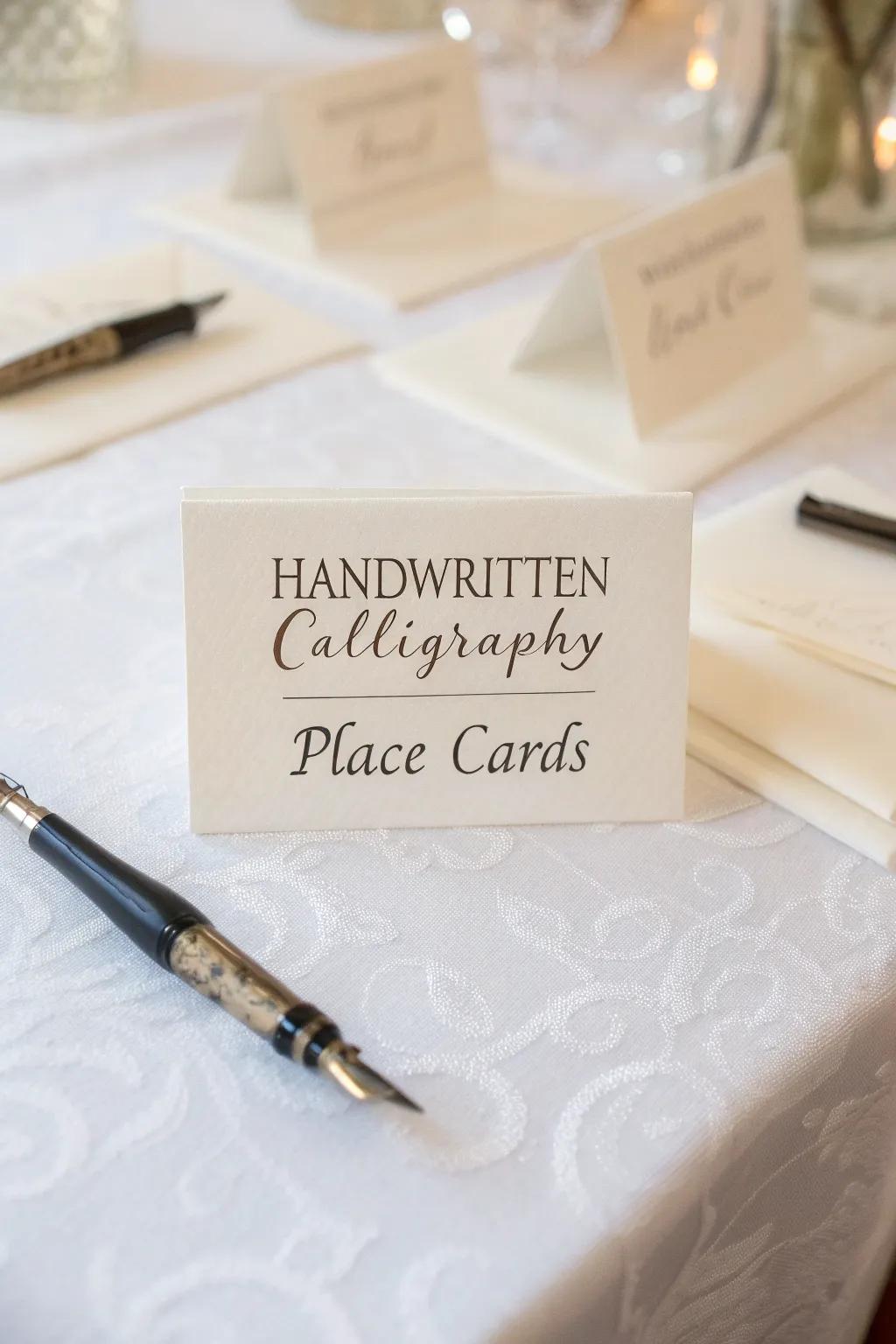 Create an impact with stylized seating cards.
