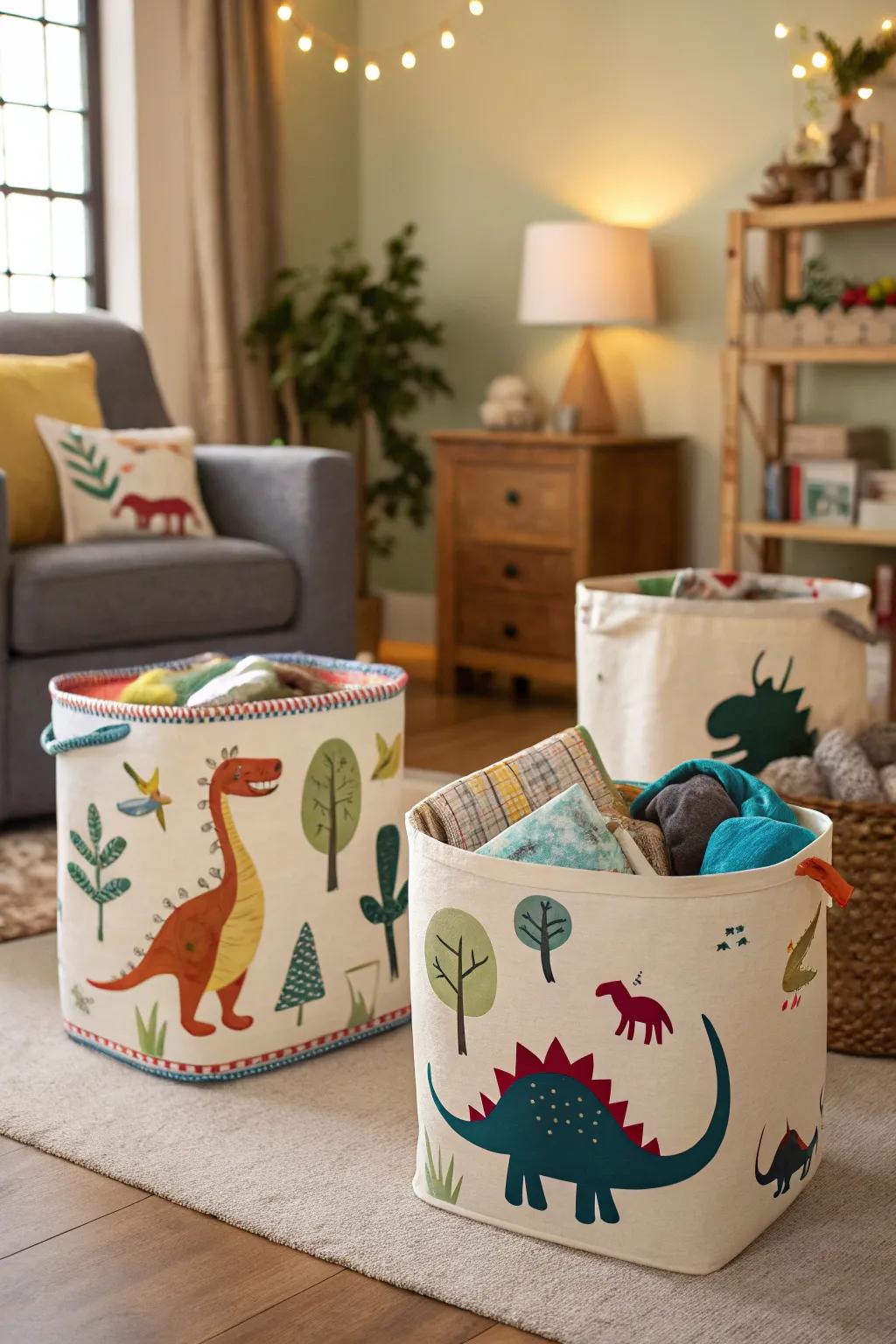 Lizard-themed bins that blend style with storage.