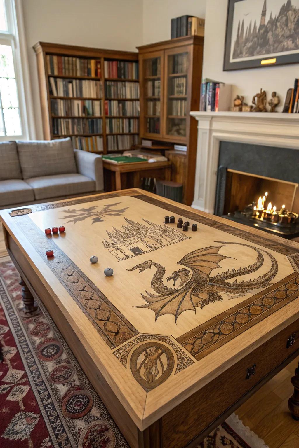 Custom woodwork transforms your gaming table into a stunning piece of art.