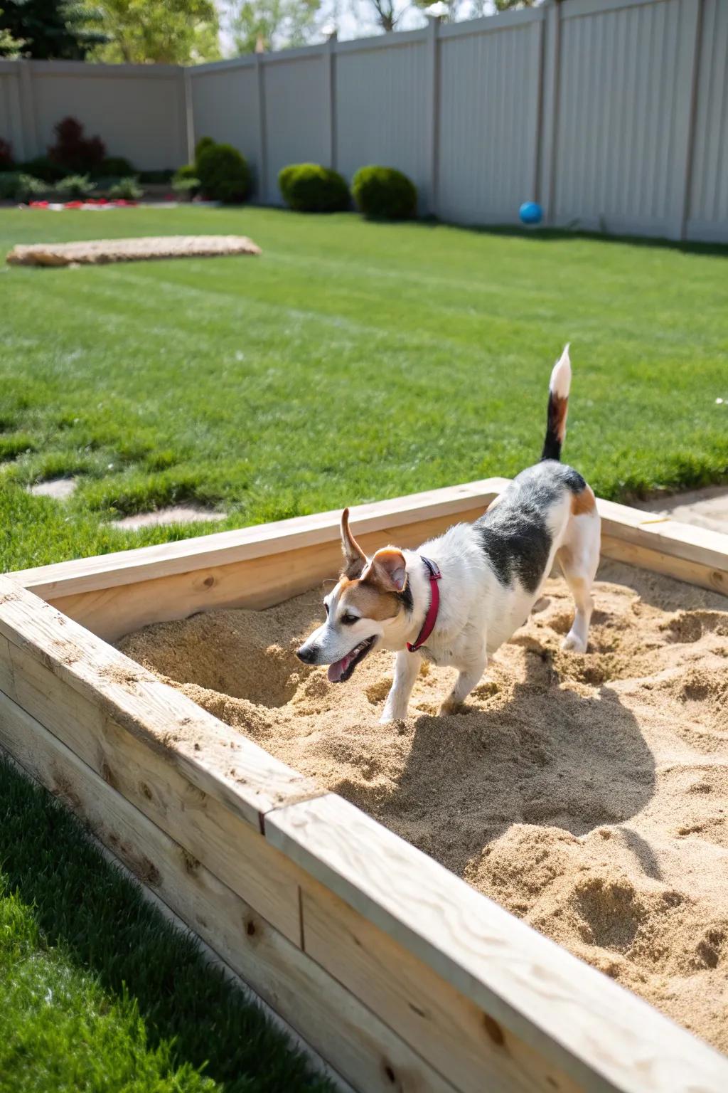 A sandbox keeps digging contained and fun.