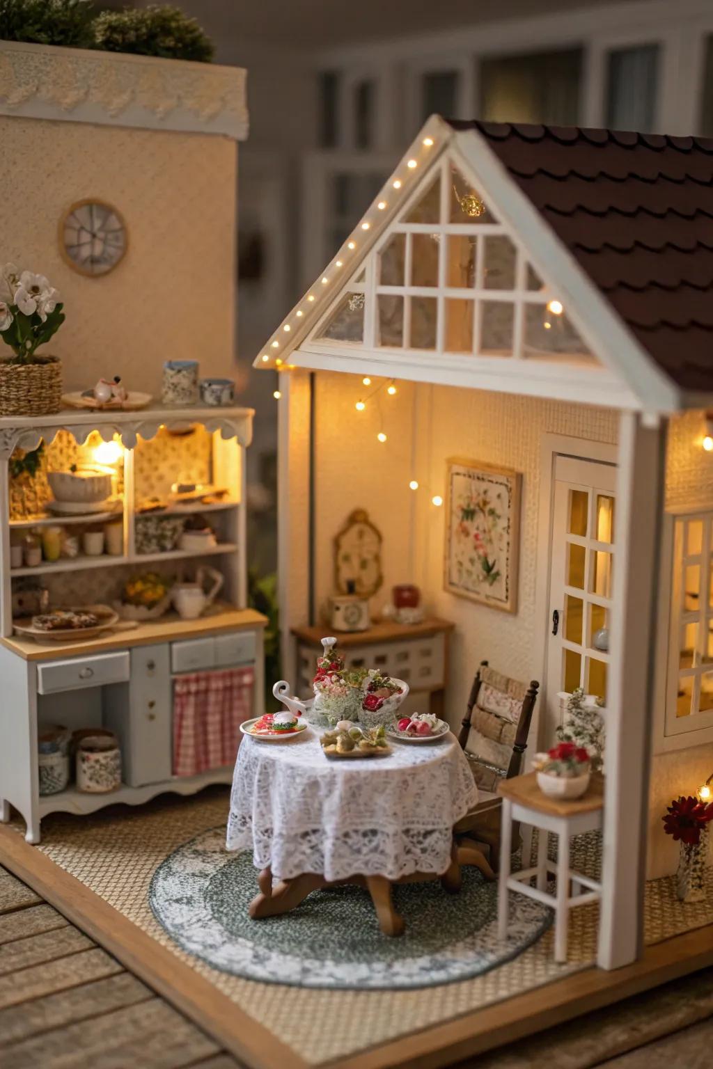 Detailed miniature furniture enchants any dollhouse.