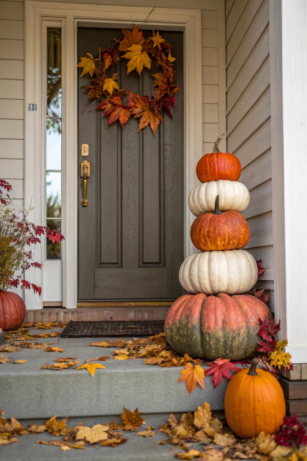 Gourd towers inject cheerful charm to the front entrance.