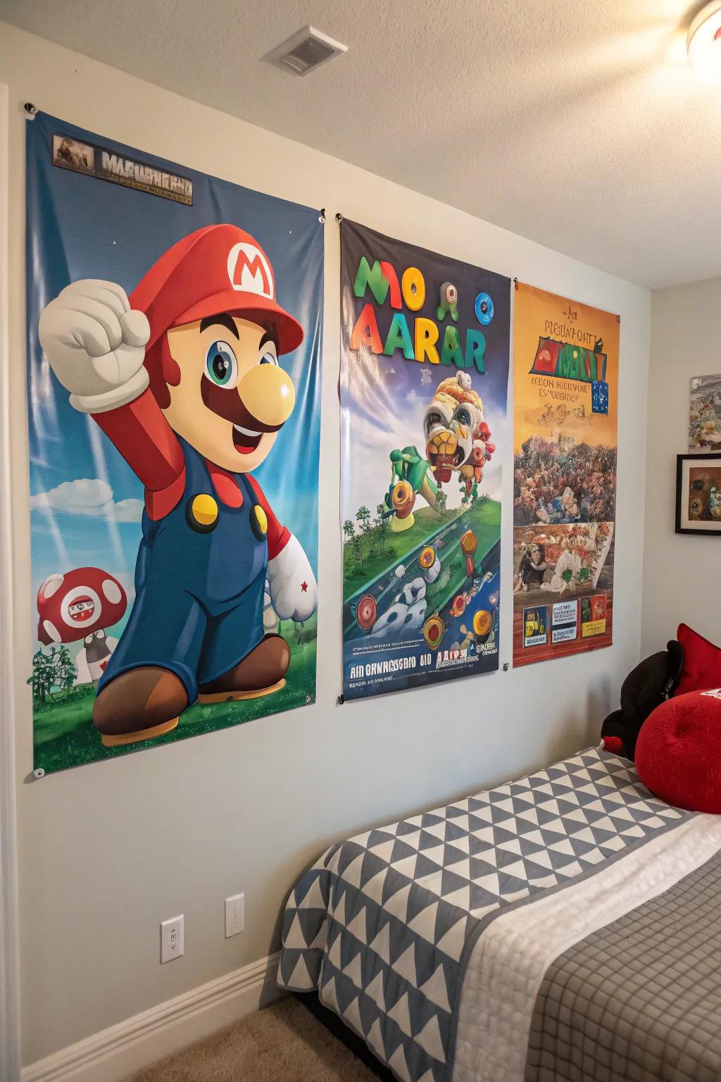 Themed wall art enriches the character of your gaming room.