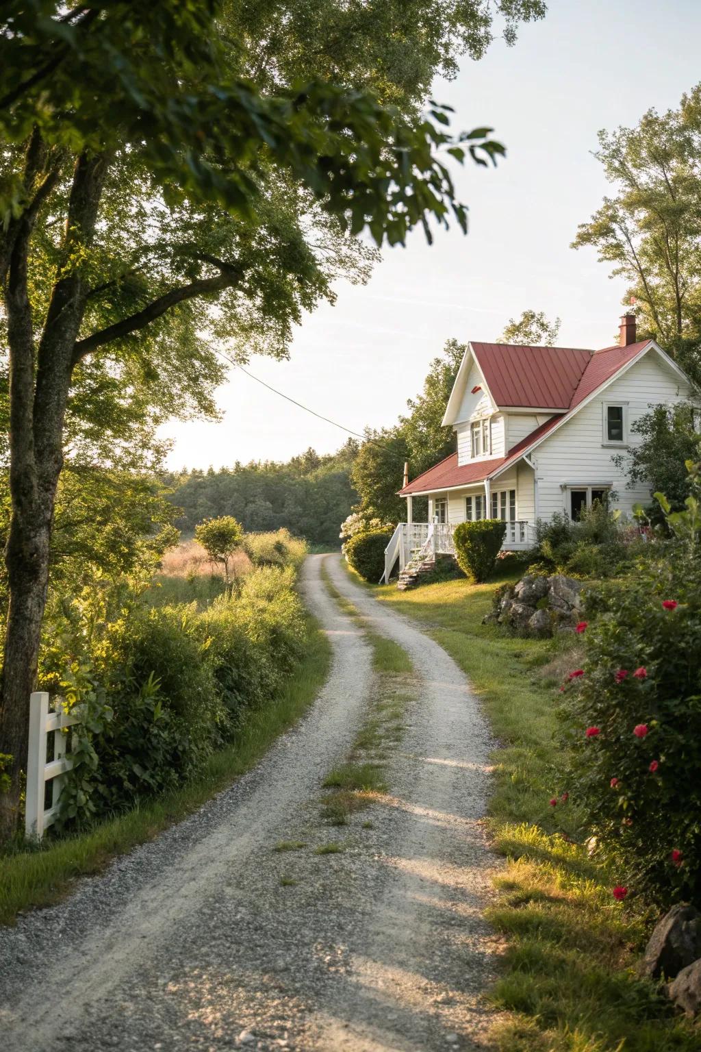 Gravel driveways offer a rustic and charming appeal.