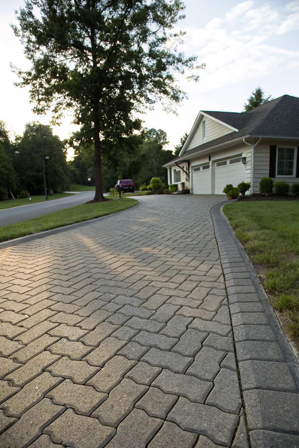 Interlocking pavers deliver both durability and elegance.