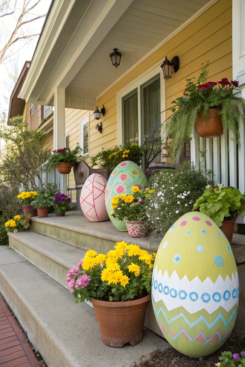 Ornamental spheres inject a splash of color and enjoyment to your porch.