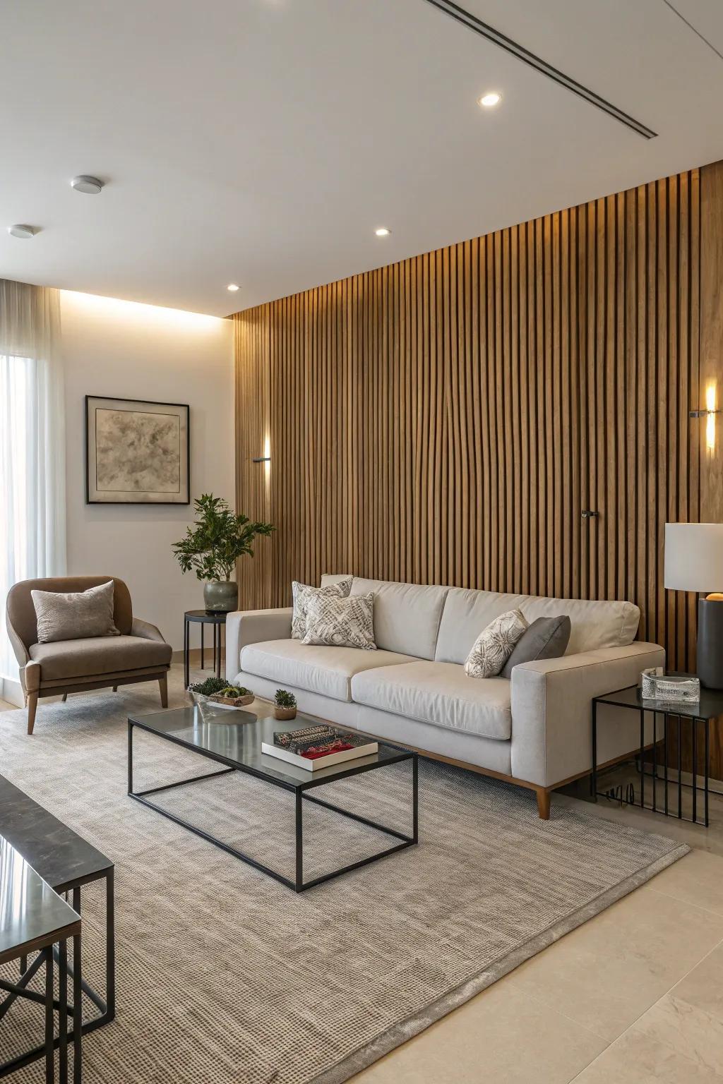 Wood panels bring a hint of natural elegance to any space.