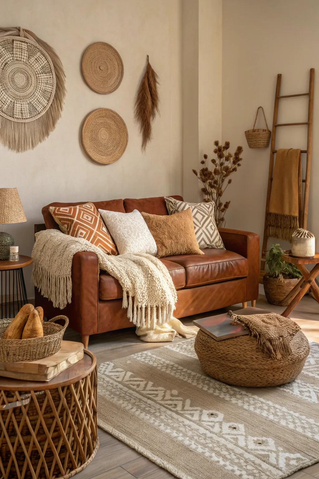Grounded shades foster a warm and embracing setting.
