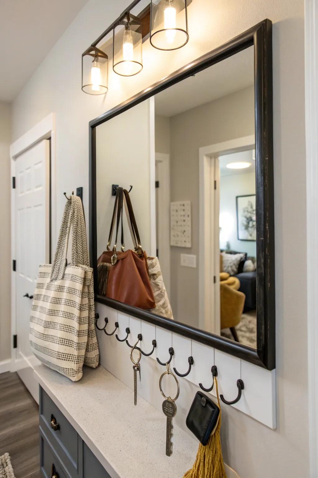 Practical class with a mirror that improves and arranges your entrance.