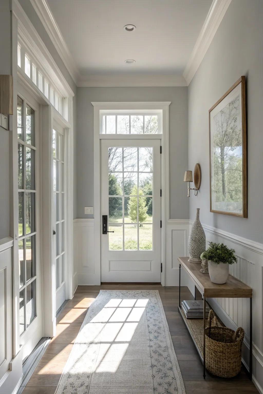 Expand your space using ethereal pale silver hues.