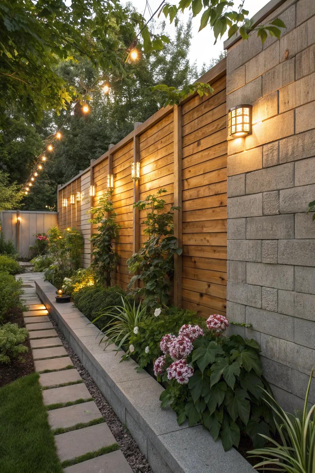 Timber boards introduce warmth and natural charm to outdoor walls.