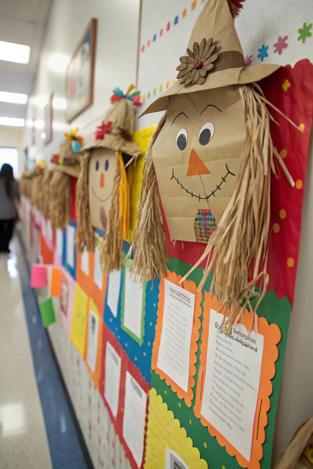 Hayseed Companions bulletin board elicits joy and imaginative thinking.