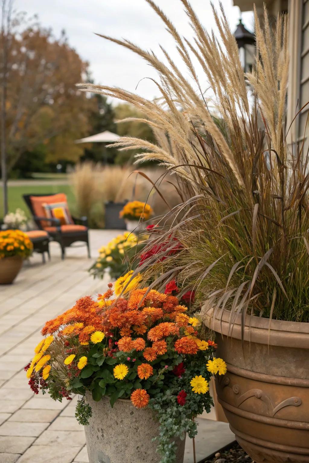 Introduce movement with showy upright grasses.
