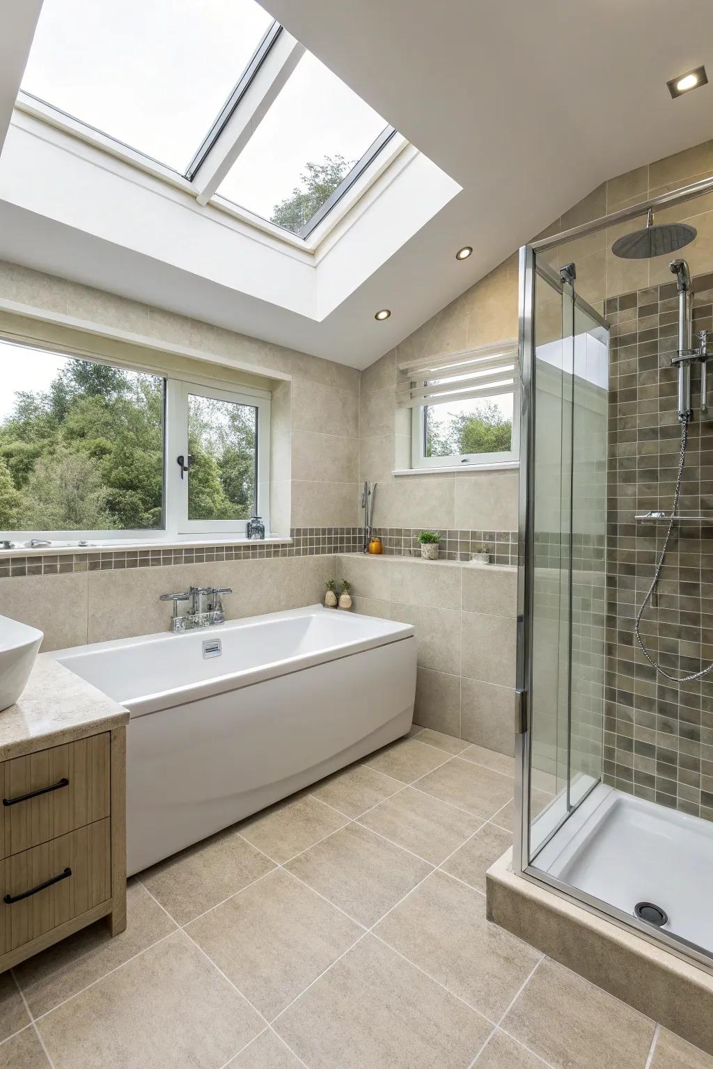 The ideal fusion of convenience and luxury within a family bathroom.