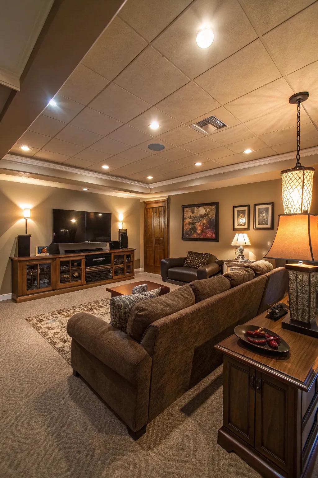Lighting effortlessly transforming the area’s ambiance.