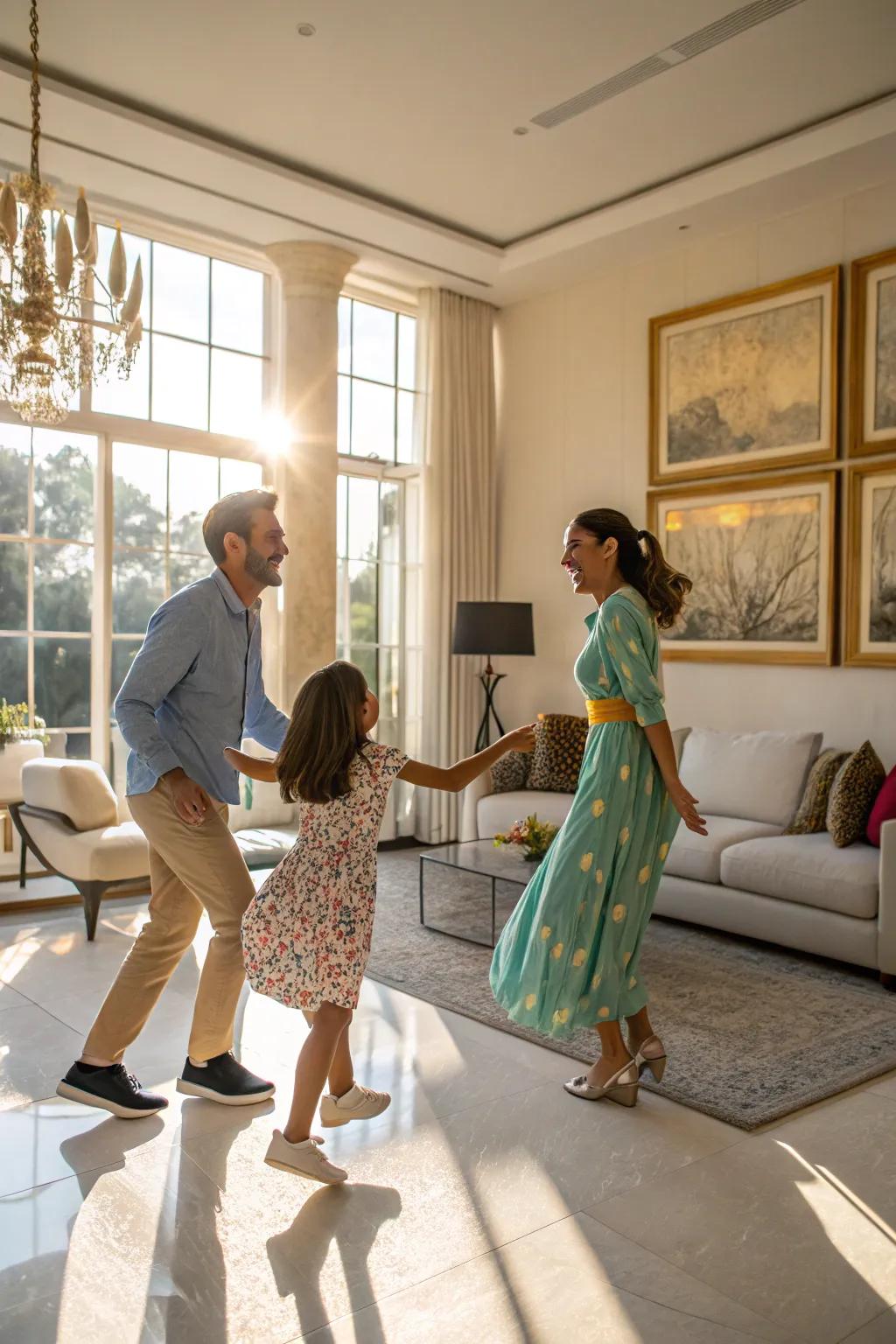A dance-off in the living room embodies your family’s energetic spirit.