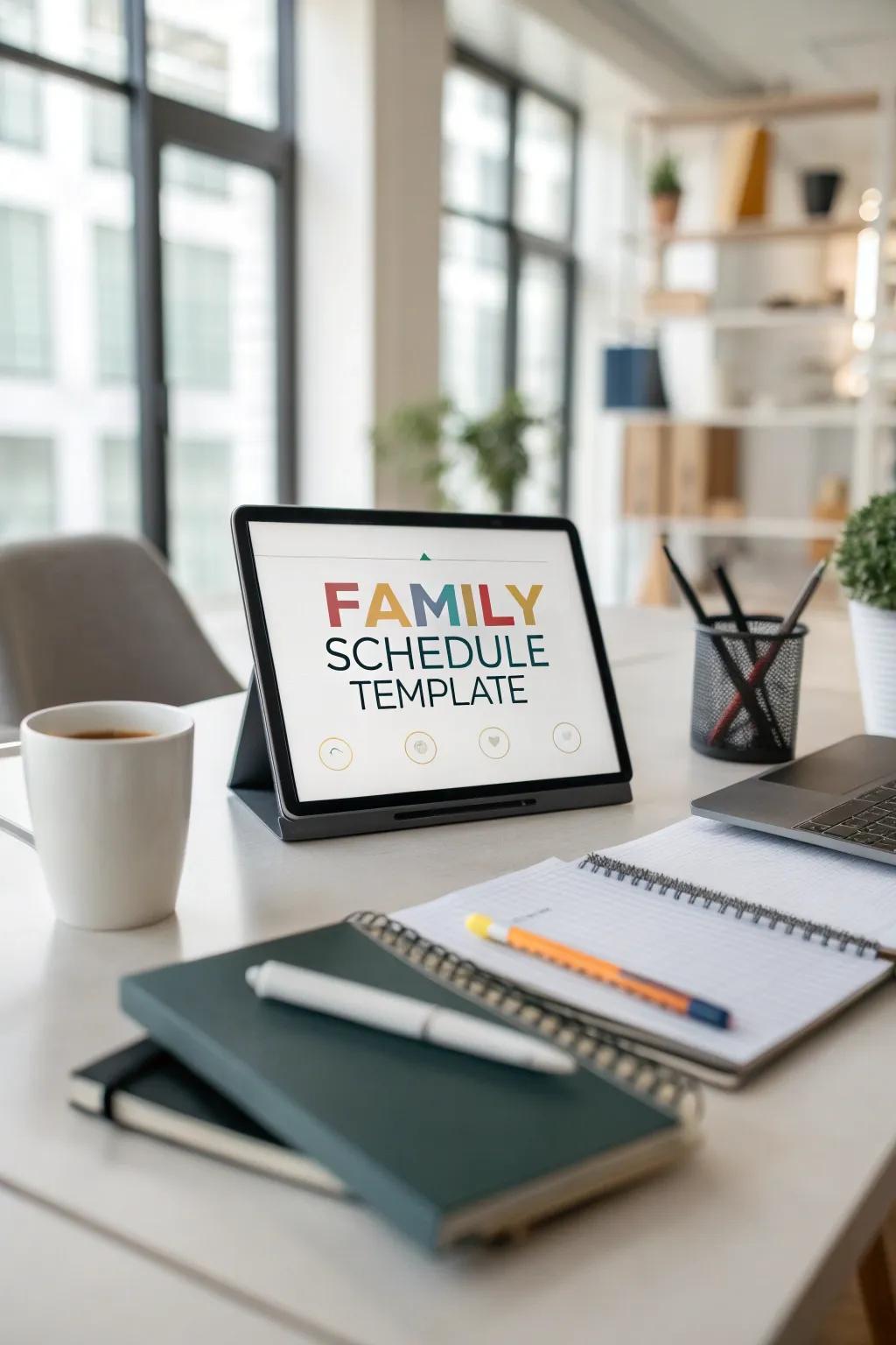 Digital templates add a contemporary flair to managing family schedules.