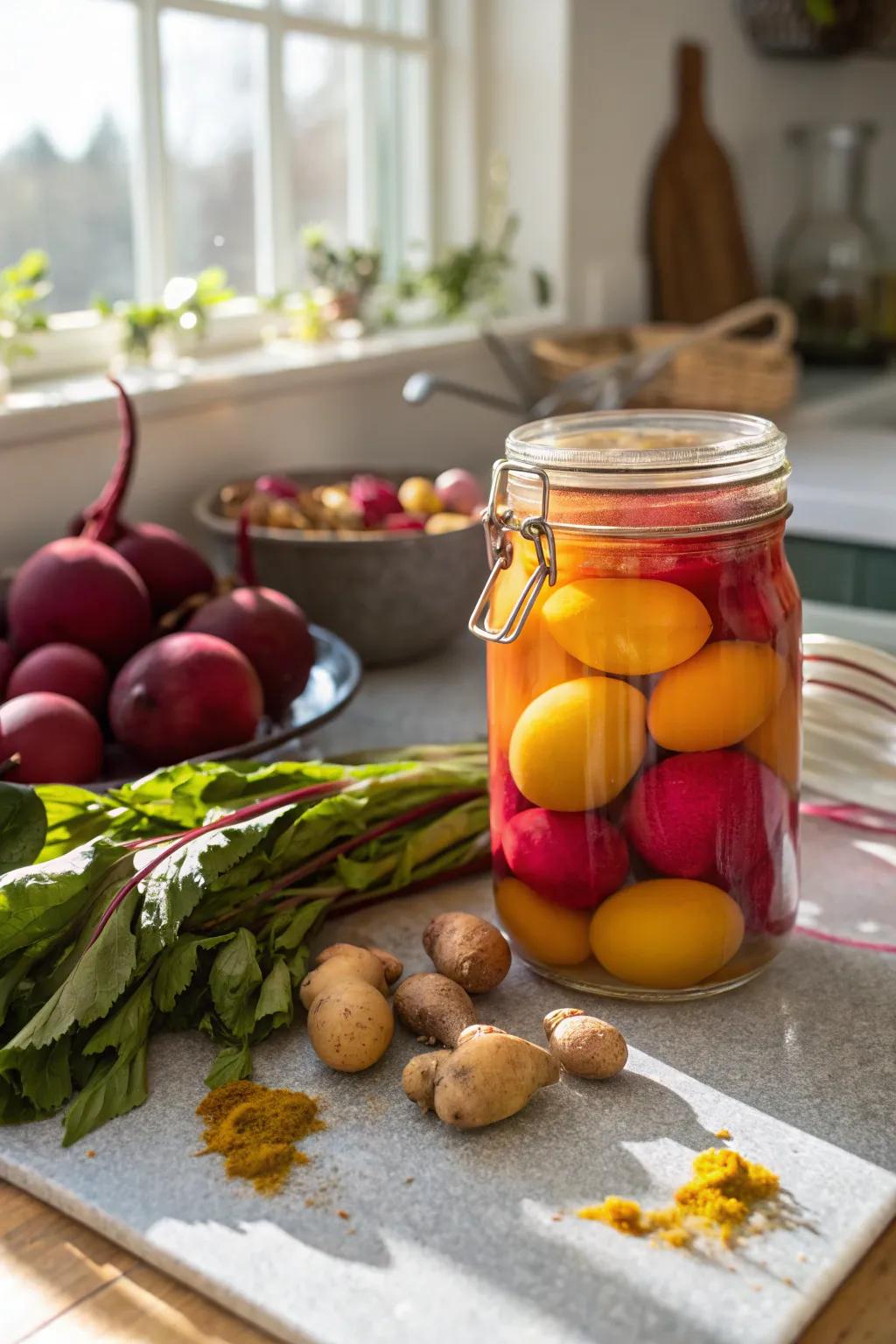 Rainbow pickled eggs are a feast for the eyes and the taste buds.