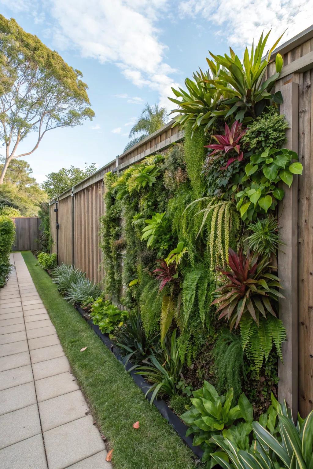 A living green wall fence brings nature straight into your backyard.