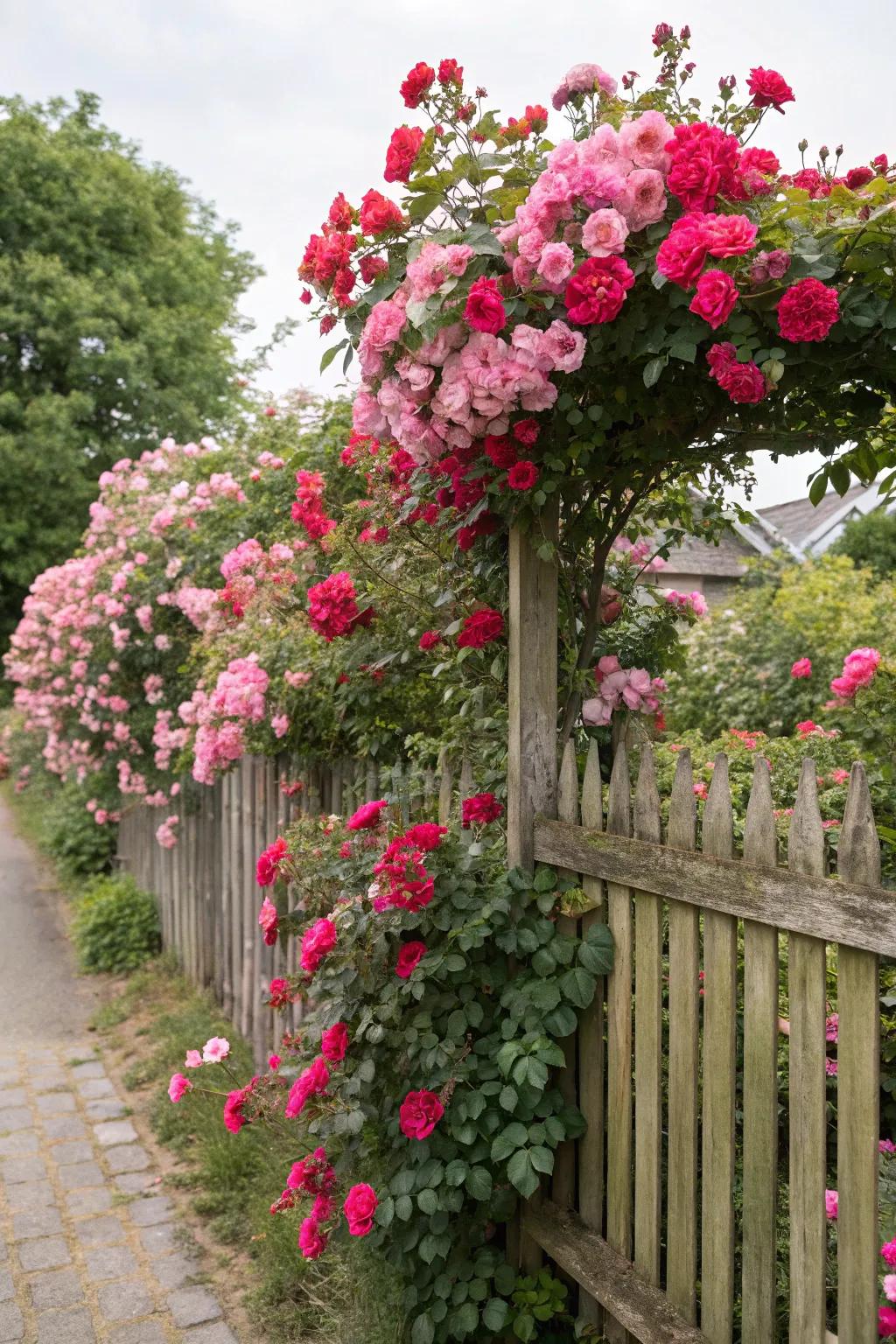 Permit twining flora to weave enchantment atop your fence.