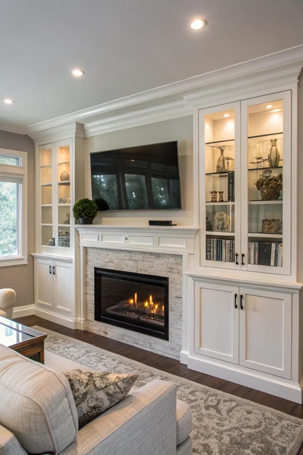 Maximize your space by mounting your TV above the fireplace.