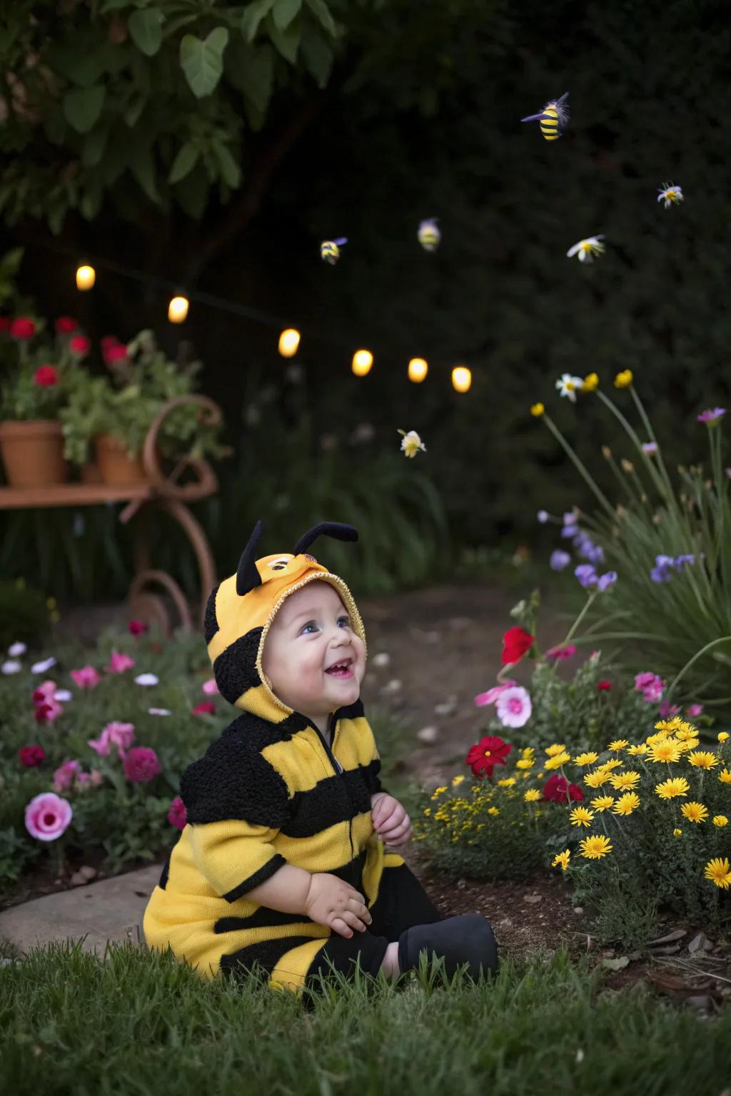 A buzzing honey maker costume destined to evoke grins.