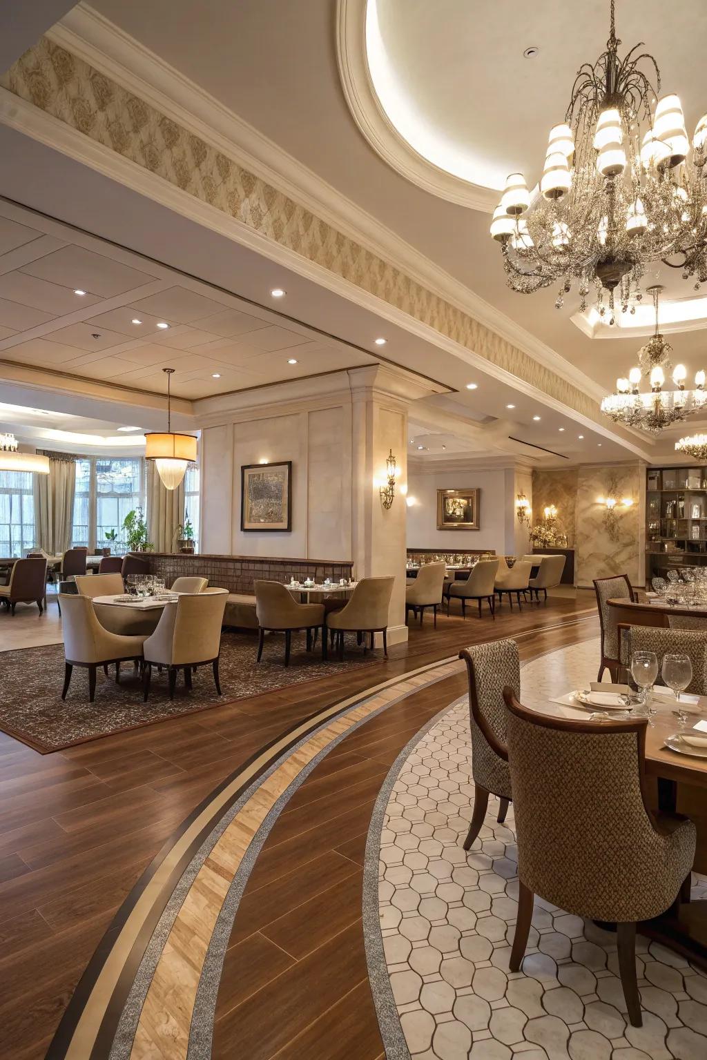 Flowing connection for a softer, natural floor rhythm.