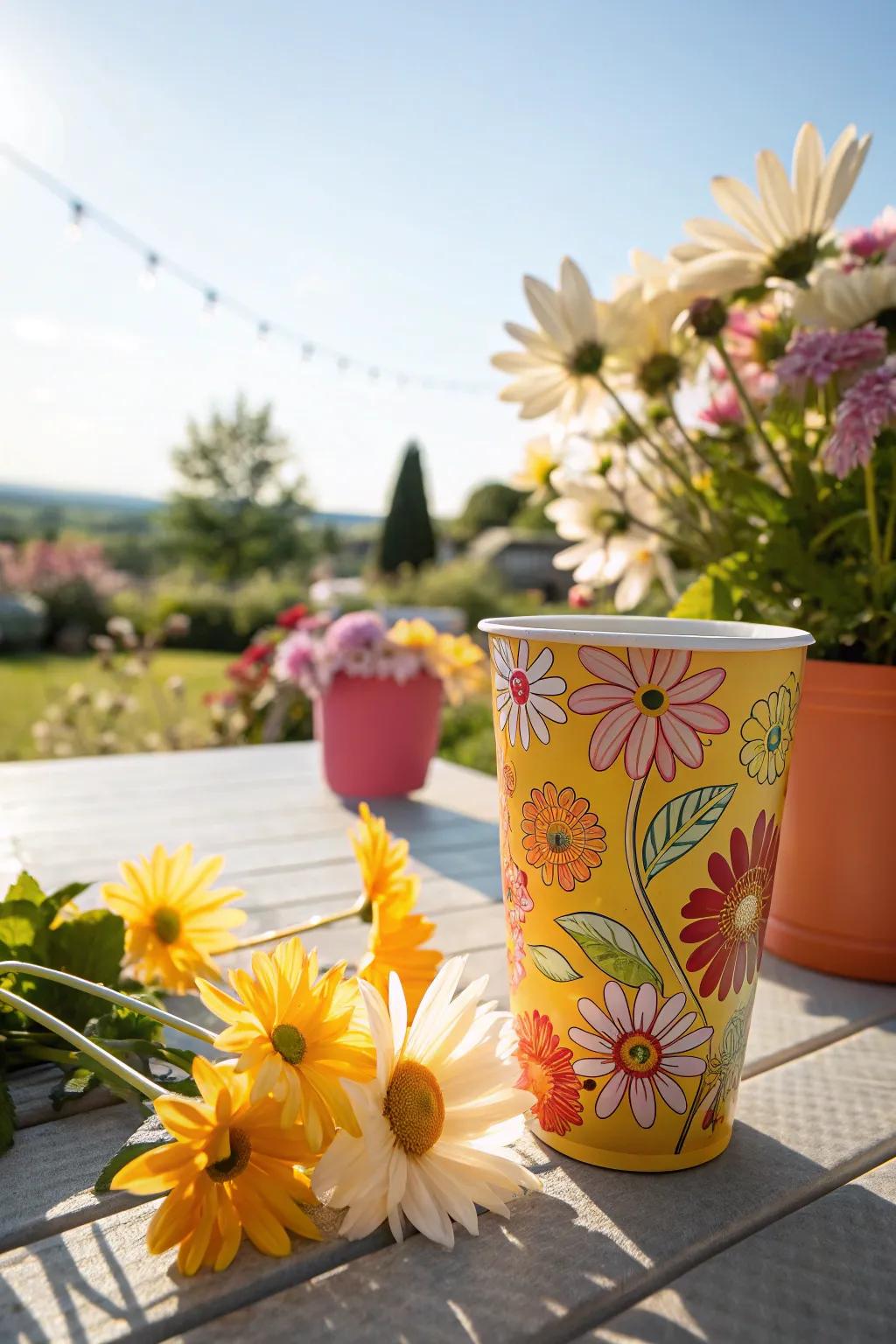 Bright flower artwork that introduces a splash of color to your day.