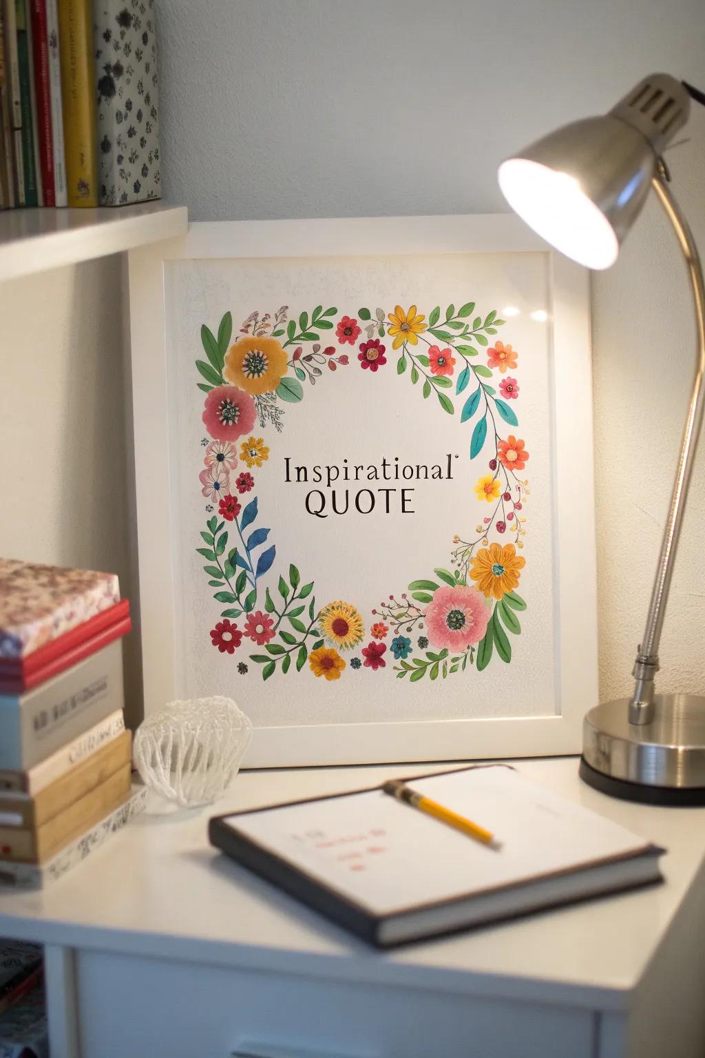 Botanical garland sketches beautifully spotlight special words.
