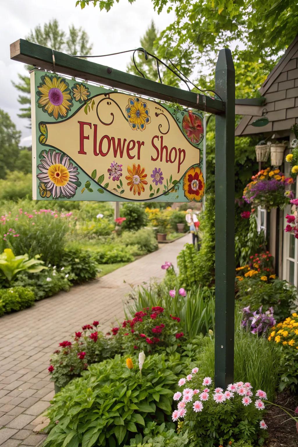 A marker exhibiting the botanical wonders present inside