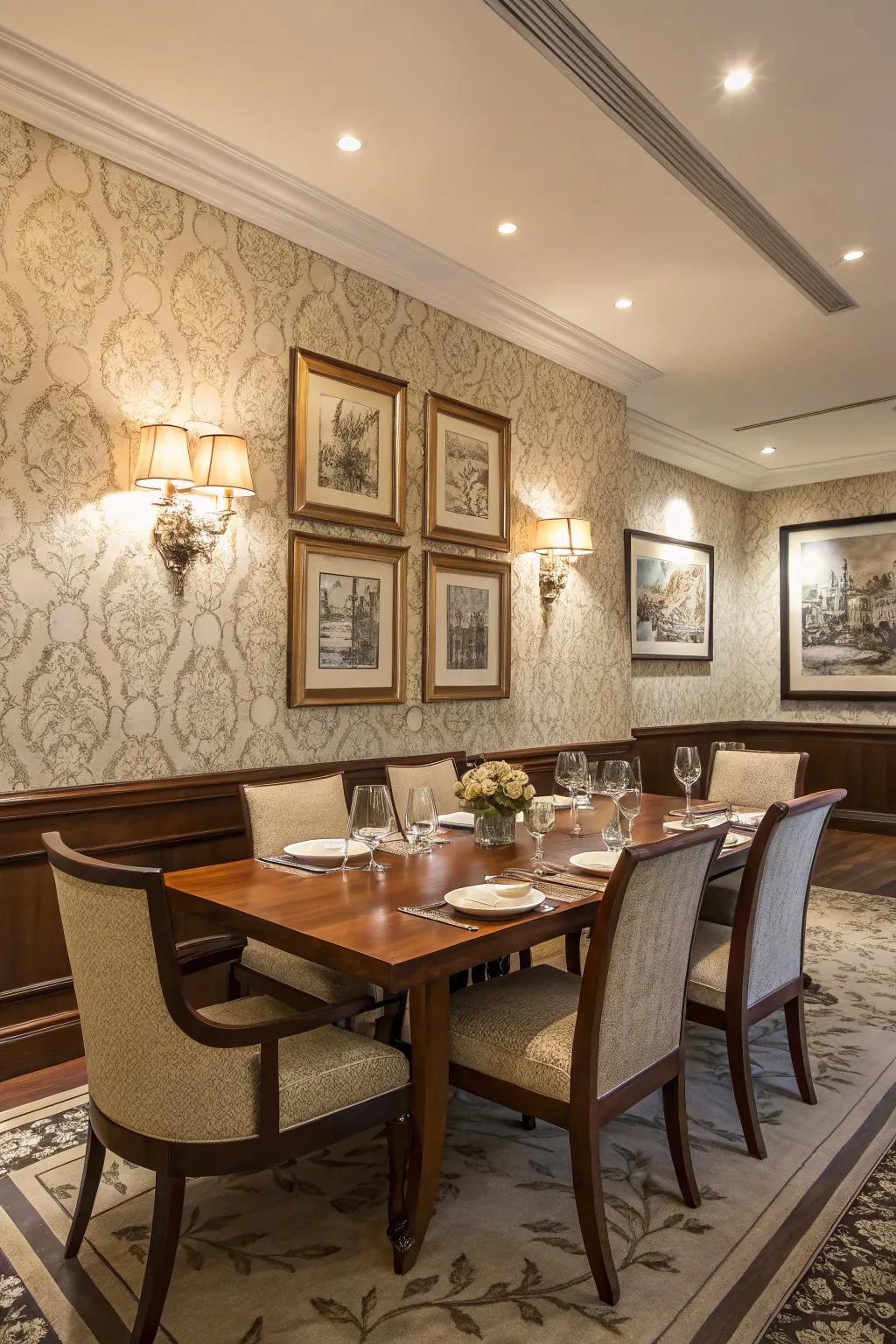 Decorative walls contribute to the character and visual interest of your dining space.