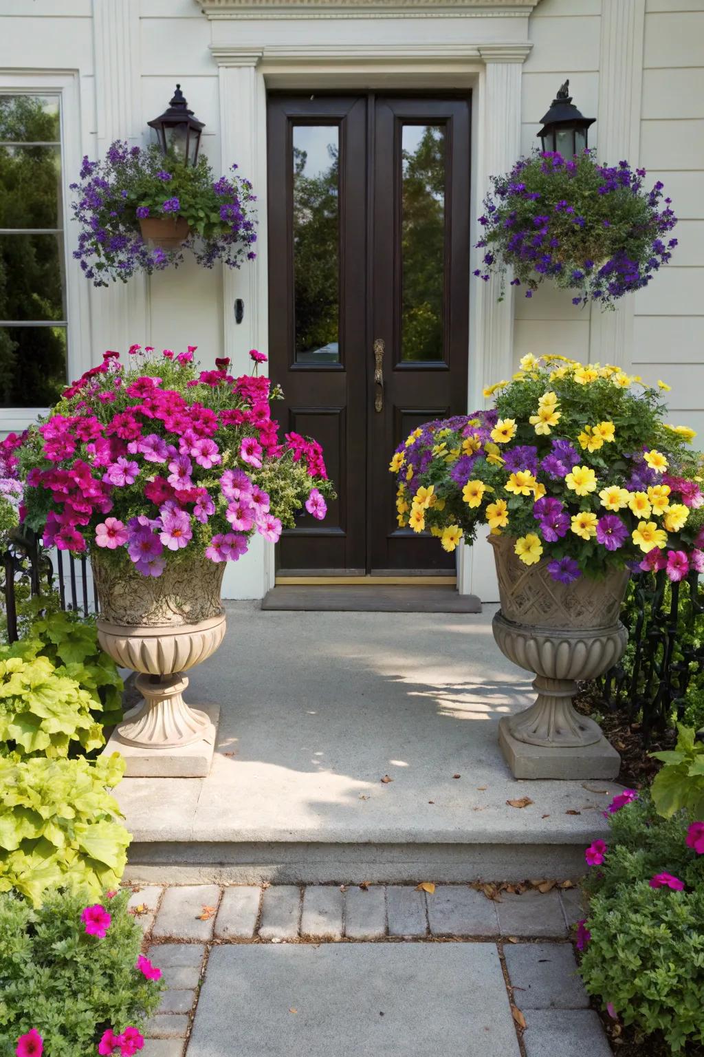 Introduce a cheerful burst of color with vivid floral arrangements.