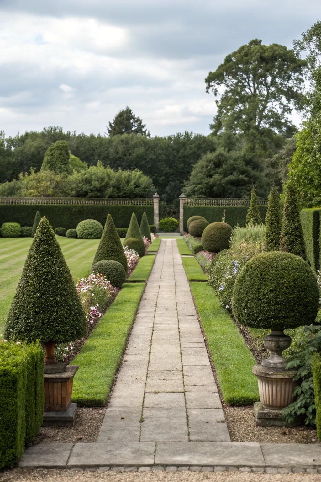 Symmetry introduces balance and elegance to your garden design.