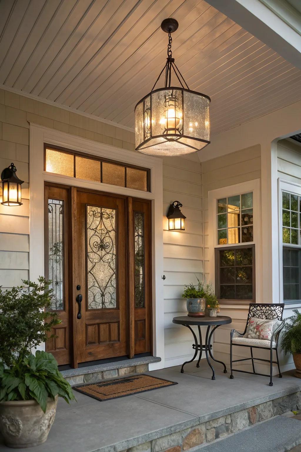 Illuminate your porch with stylish ceiling fixtures.