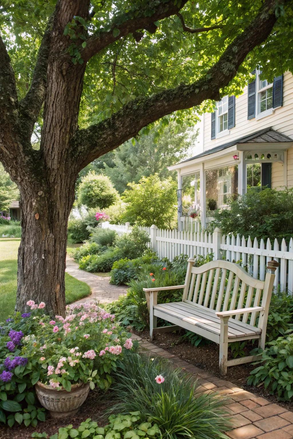 A charming sitting area encourages relaxation and contemplation.
