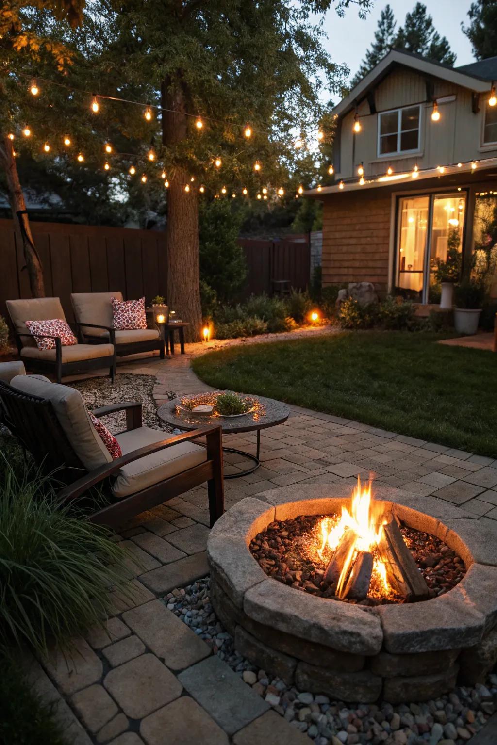 Enhance your evenings with a bonfire gathering in the front yard.