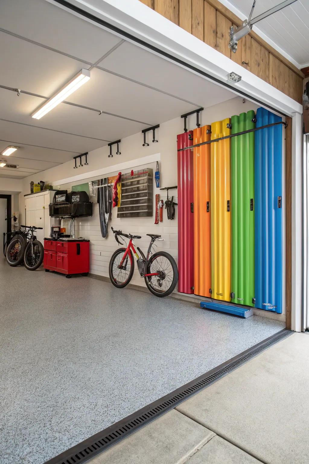 Vinyl baseboards provide a flexible and easy-care option for any garage.