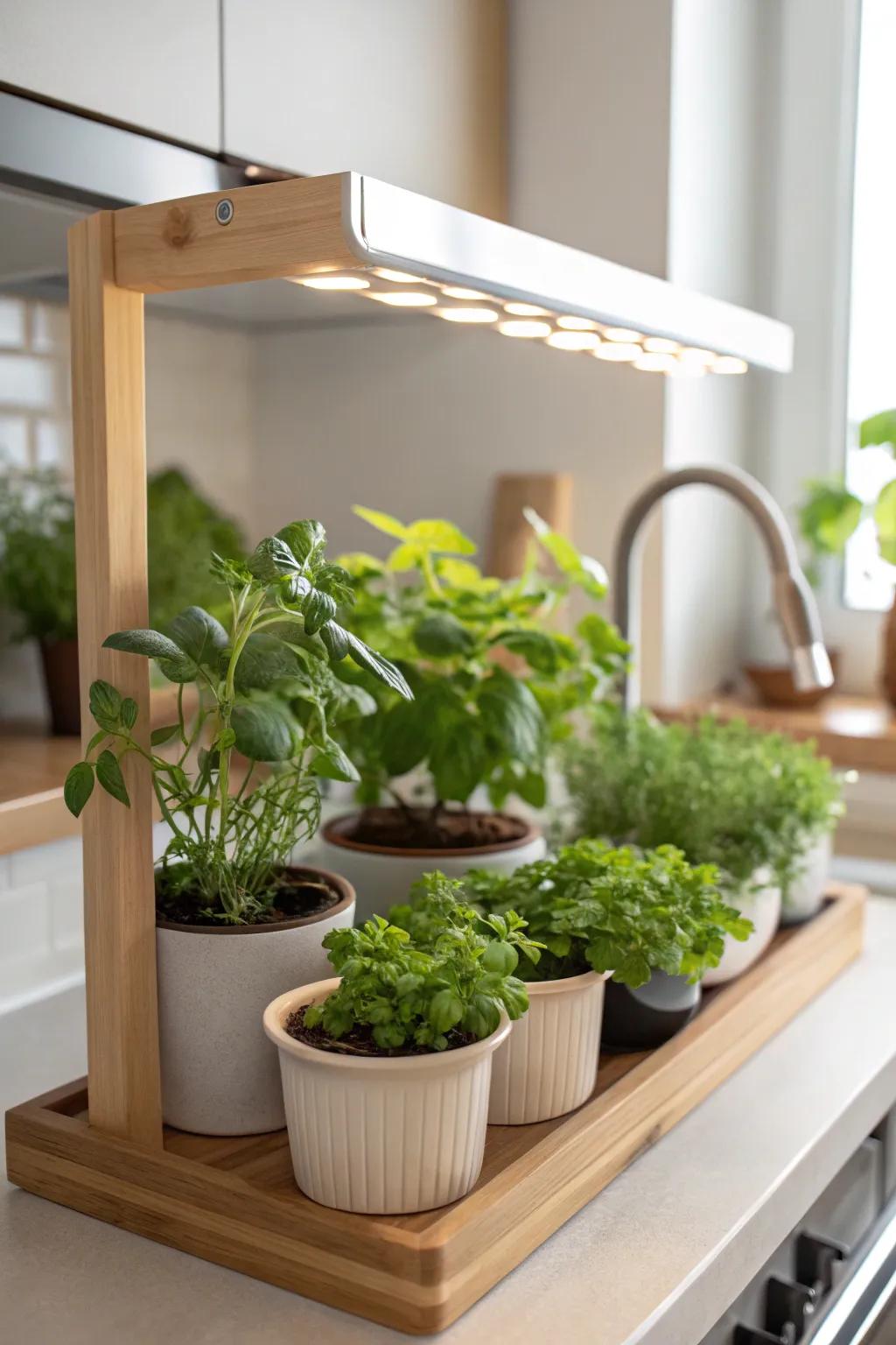 Grow fresh herbs easily with an indoor herb garden kit.