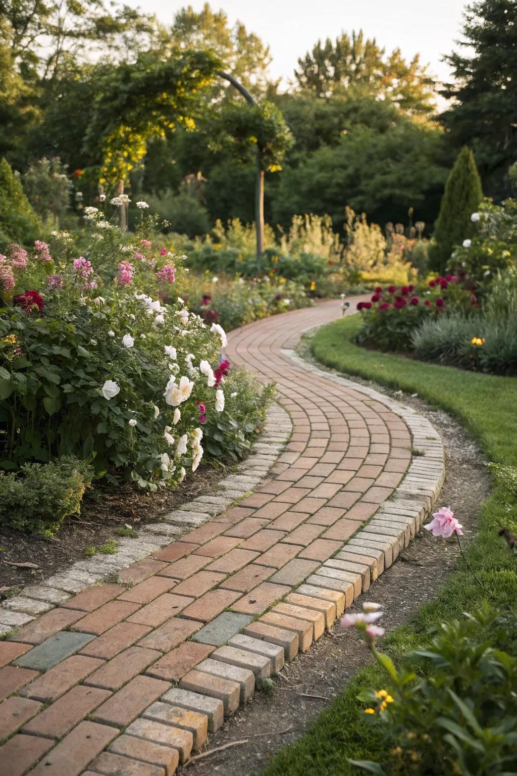 Salvaged materials make wonderful and wallet-friendly pathways.