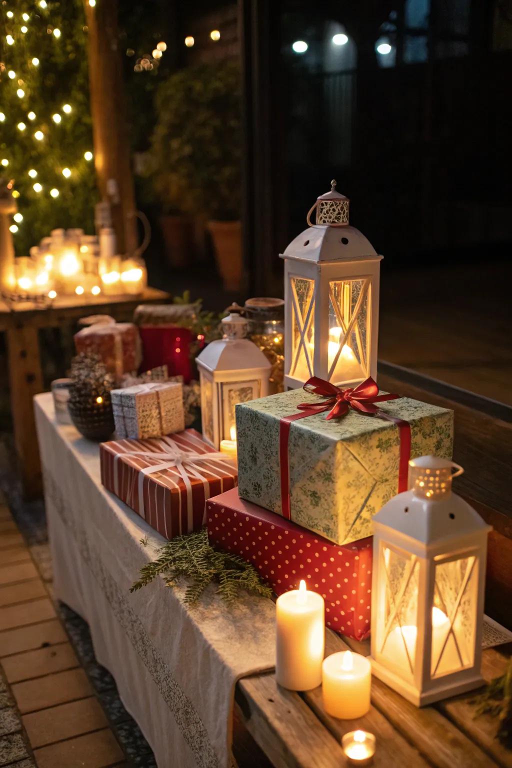 Candles bring a loving and welcoming atmosphere to your gift table.