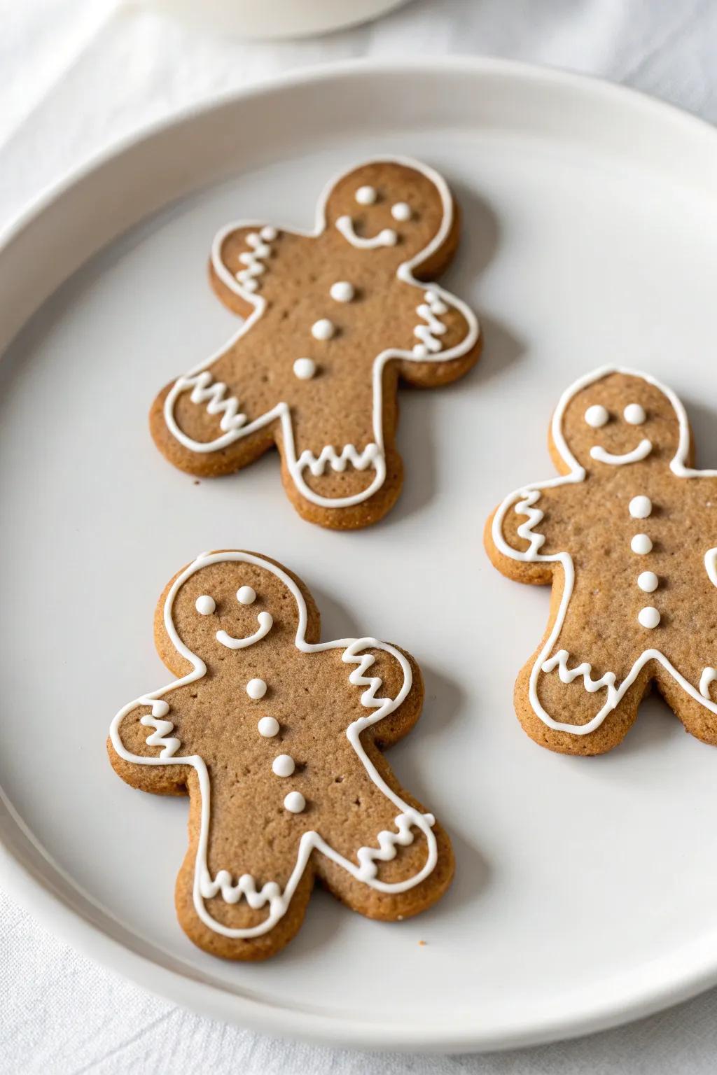 Elegant minimalist gingerbread men letting their natural beauty shine.