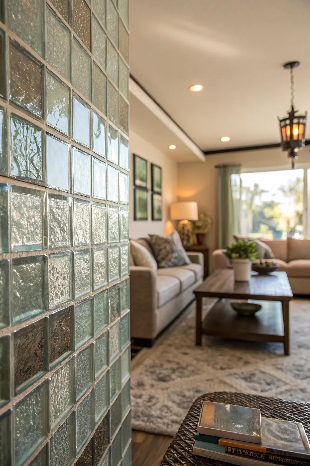 Glass square accent partitions fashion vibrant centerpieces in any space.