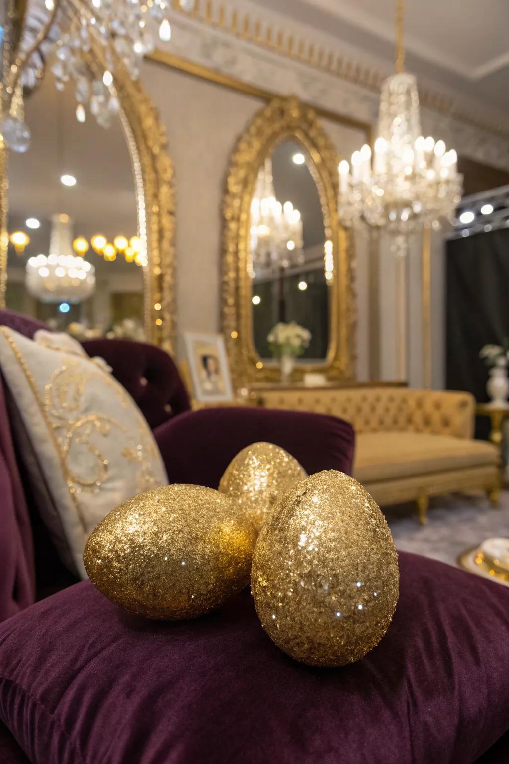 Shimmering gilded eggs that enchant in any Easter arrangement.