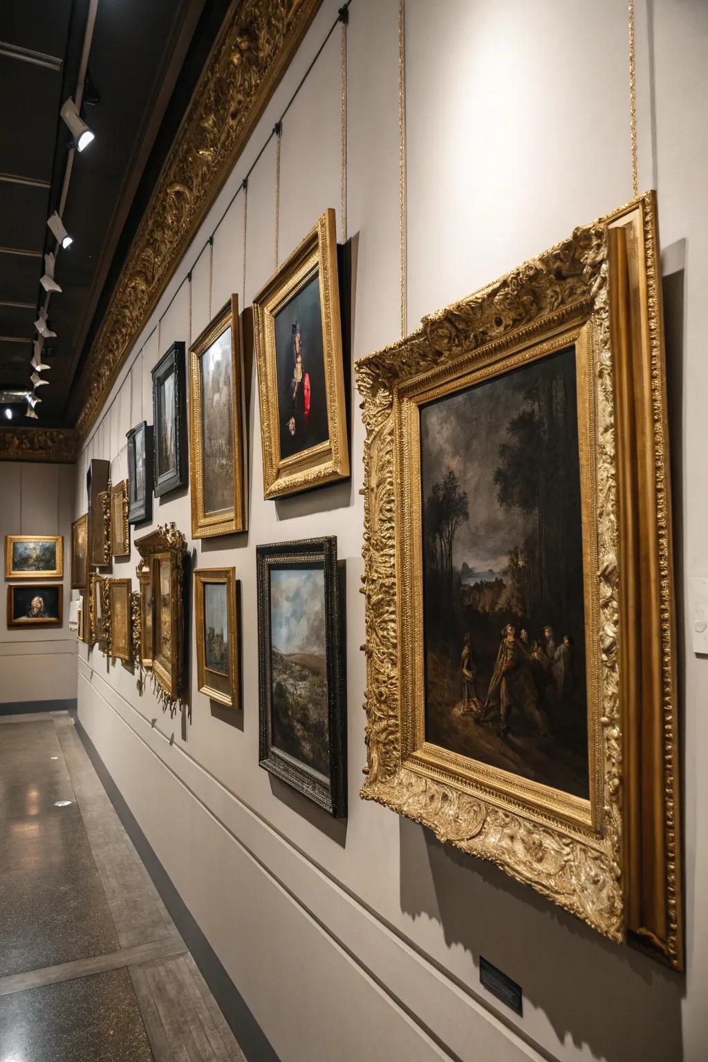 A display arrangement that narrates a tale in shadows.