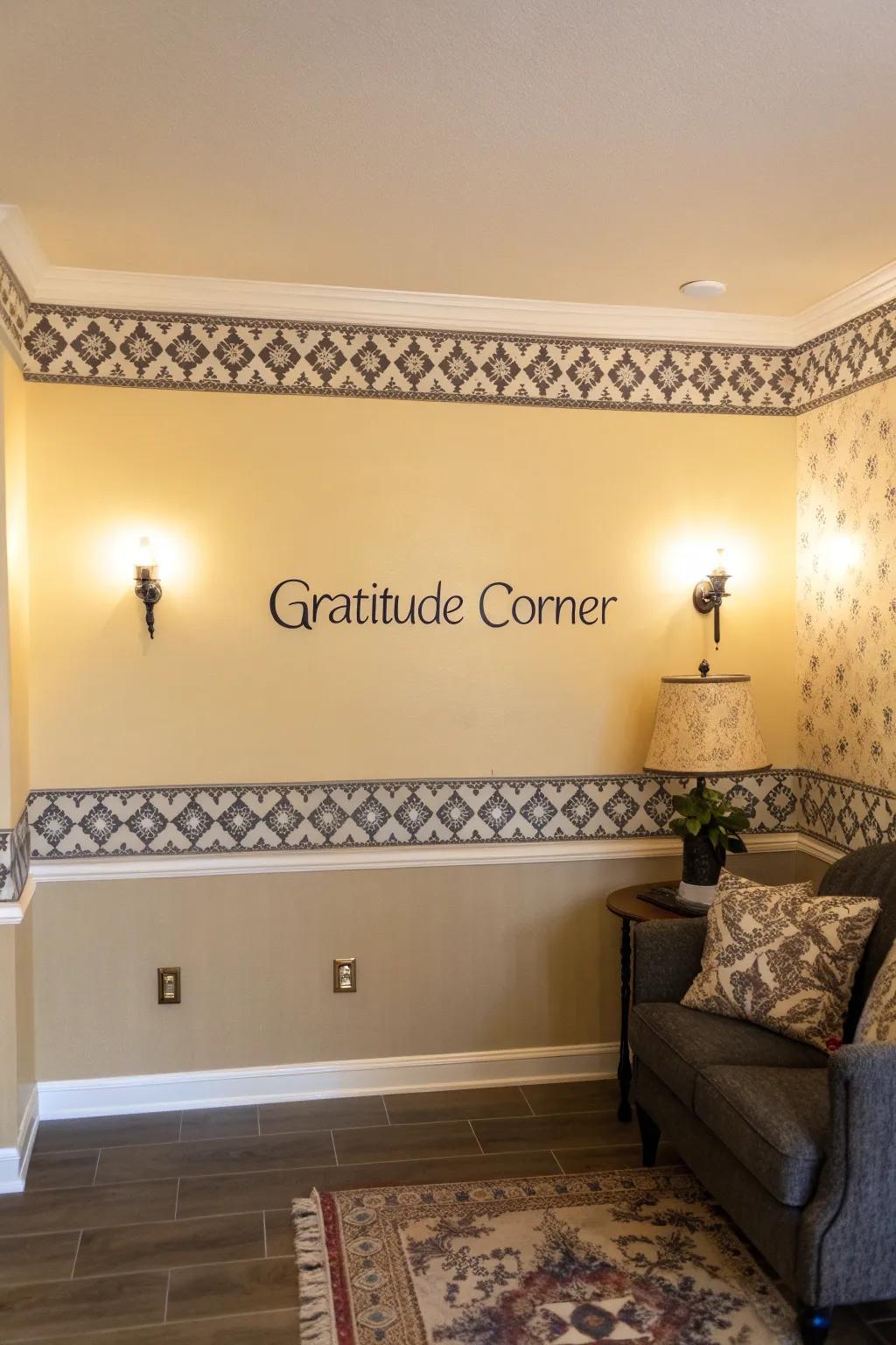 A gratitude showcase featuring styled borders and titles.