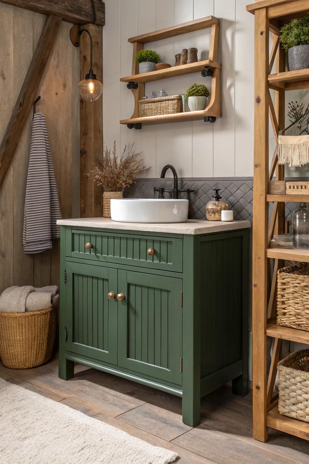 Woodland console showcasing countryside charm with grooved details.