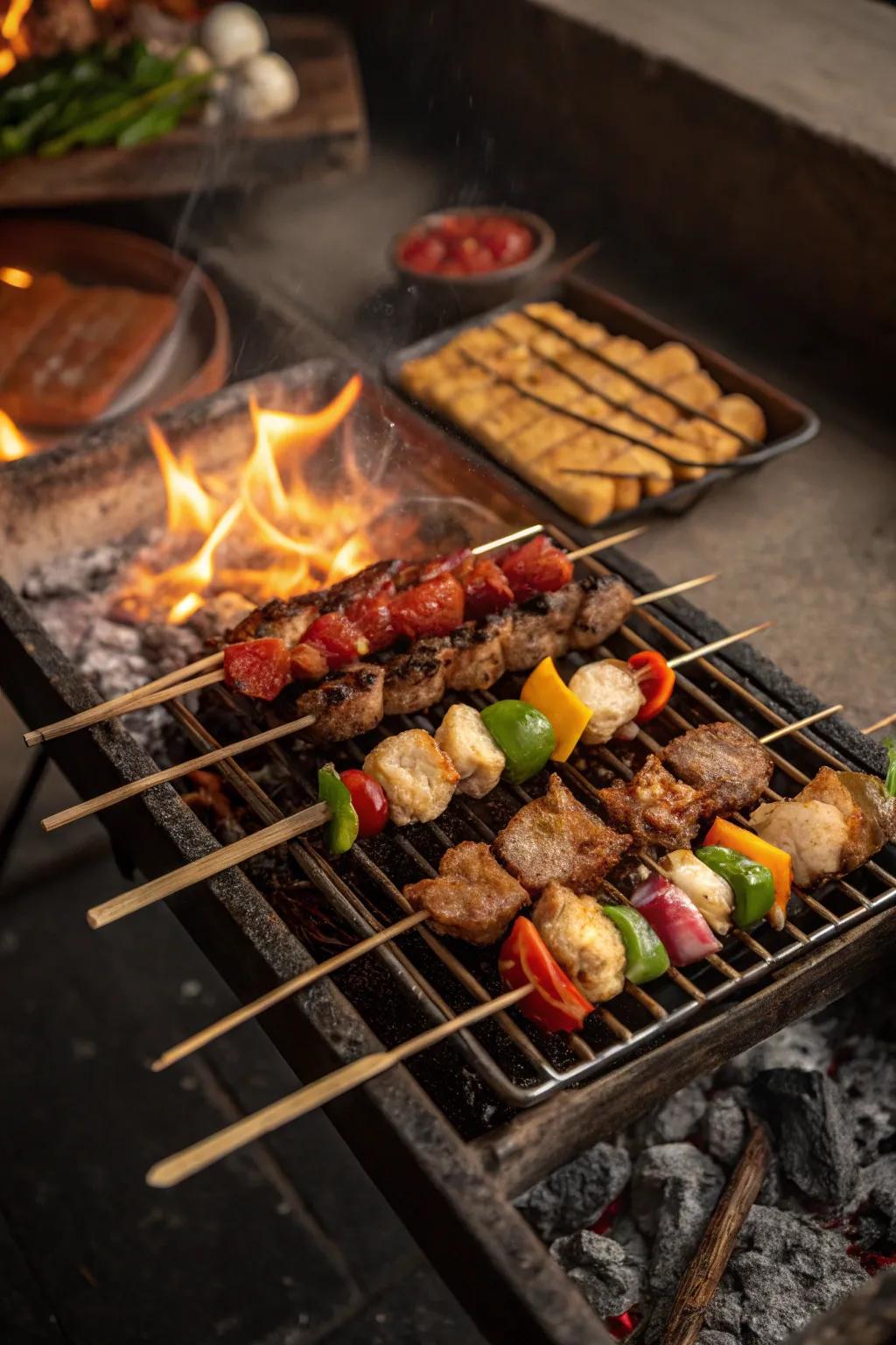 Vertical grilling introduces a touch of drama to your outdoor cooking adventures.