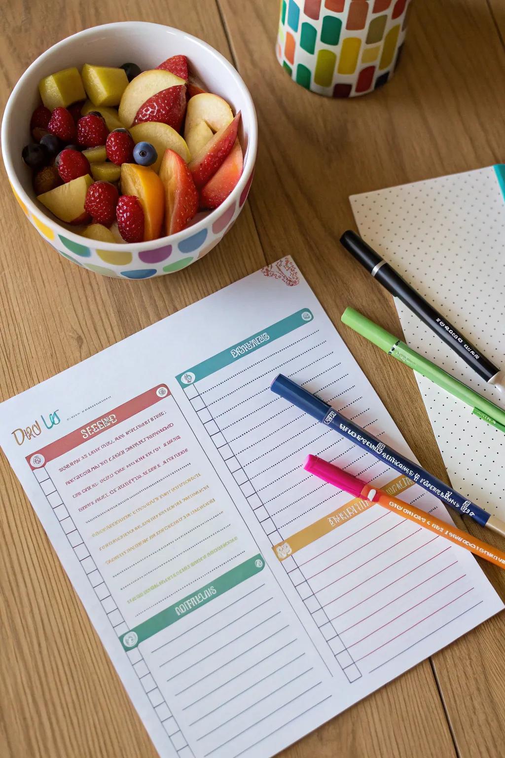 Color-coding makes your grocery list more fun and easier to read.