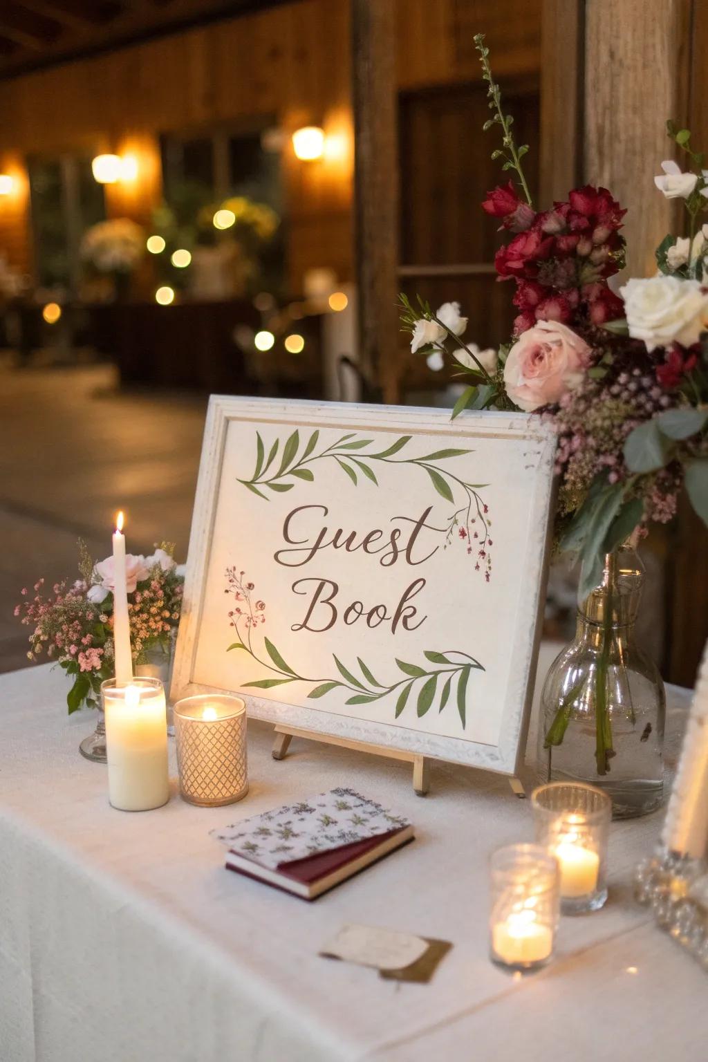 Engaging signage encourages guests to leave their messages.